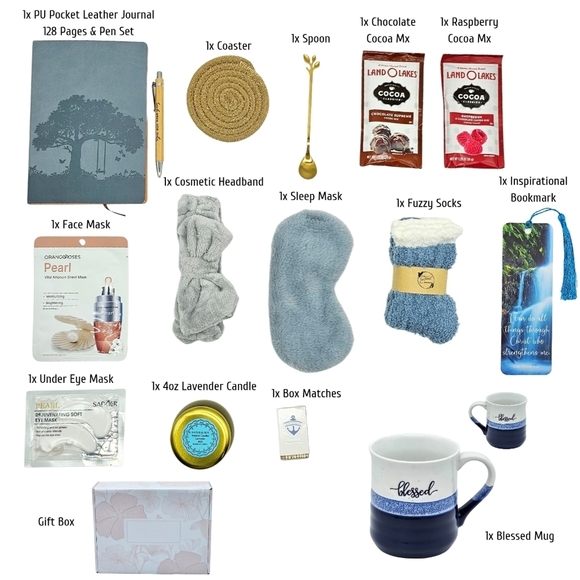Blissful Indulgence Gift Box Blessed Mug Set Christmas Birthday Gifts Pamper Her - Picture 2 of 16